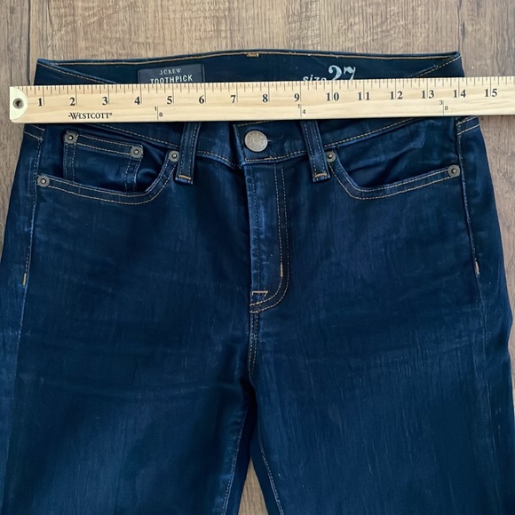 J. Crew Toothpick Jeans Size 27 dark navy blue wash EUC - Picture 4 of 9